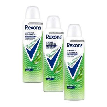 Imagem de Kit com 3 Desodorantes Antitranspirantes Aerosol Feminino Rexona Bambo