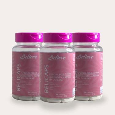 Imagem de Suplemento para Cabelo, Pele e Unha - 3 Unidades com 180 Cápsulas - BE