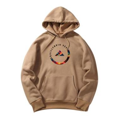 Imagem de Moletom Canguru Equillybrio Circulo Agasalho Casual Com Capuz, Bege, P