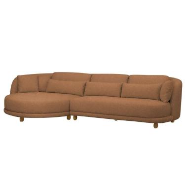 Imagem de Sofá 05 Lugares 330cm Arizona Com Chaise Direito Bouclé Terracota - Nexta Casa