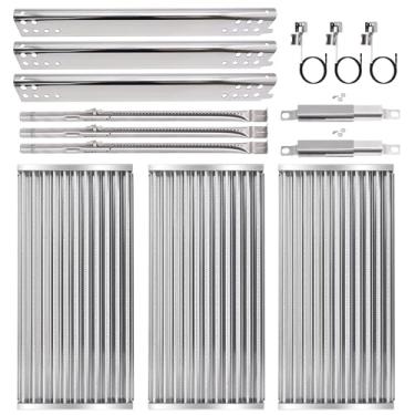 Imagem de Peças de reposição de placa emissora para Charbroil Tru Infrared 3 Burner 463371116, 463280019, 463371719, 463370719, 463371316, grade de grade, placa de calor, queimador, ignição para queimador