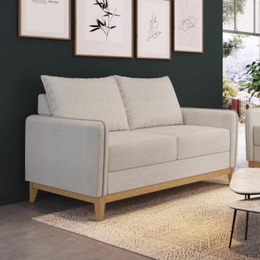 Imagem de Sofá Living Lugano 2 Lugares Estrutura e Pés em Eucalipto Tecido Linho