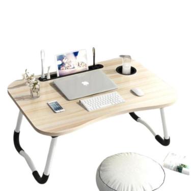 Imagem de Mesa Para Notebook Com Usb Ventilador Iluminação Home Office Cama Sofa Dobravel Portatil