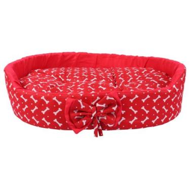 Imagem de Caminha Pet Espuma Europa Lacinho Oval Cães Gatos Cachorrinhos Porte P