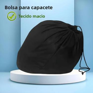 Imagem de Bolsa De Capacete De Pelúcia Macia Com Cordão Para Moto, Scooter, Cicl