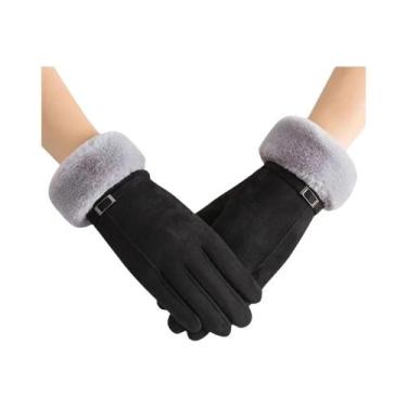 Imagem de Luvas De Inverno Em Veludo Falso Com Cor De Doce, À Prova De Vento, Co