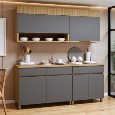 Imagem de Cozinha Completa Modulada 4 Peças 7 Portas 3 Gavetas 100% Mdf Realeza 