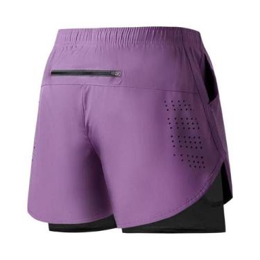 Imagem de Shorts Masculinos De Corrida De Secagem Rápida Pretos, Dupla Camada, P