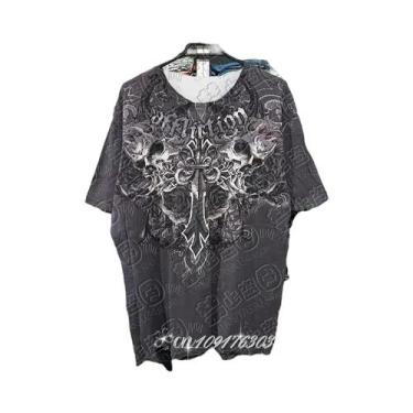 Imagem de Camiseta Masculina De Verão Com Gola Redonda Grande E Estampa De Desaf