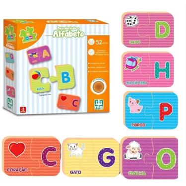Imagem de Jogo Pedagógico Descobrindo o Alfabeto em Madeira - Nig Brinquedos