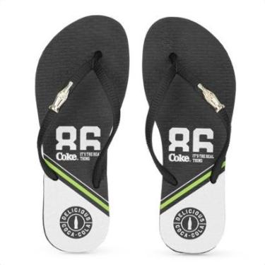 Imagem de Chinelo Coca Cola Sprint Preto e Branco - Feminino-Feminino