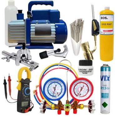 Imagem de Kit Básico Refrigeração Bomba De Vácuo, Manifold e Maçarico - Refriger