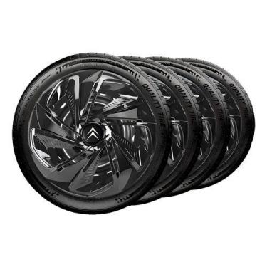 Imagem de Jogo 4 Calota Nitro Preta Aro 14 Citroen C3 C4 Xsara Picasso - Elitte