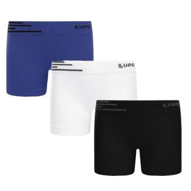 Imagem de 3 Cueca Infantil Boxer Kids Microfibra Sem Costura Lupo - Lupo Kids, M