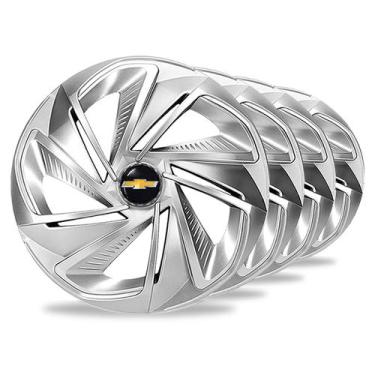 Imagem de Jogo 4 Calotas Aro 14 Nitro Prata Gm Onix Cruze - Elitte