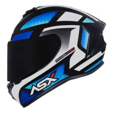 Imagem de Capacete ASX Draken Spirit Preto Azul e Branco - Axxis, 62