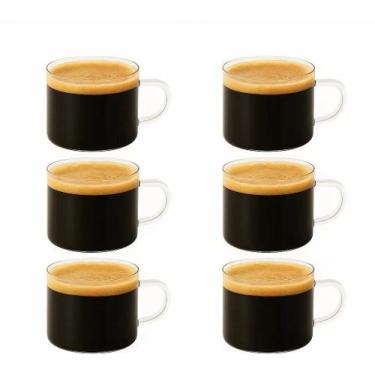 Imagem de Conjunto 6 Copos De Vidro Xícara De Café Chá Cappucino 130ml - Tudolân