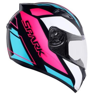 Imagem de Capacete Feminino Ebf New Spark Mixed Blue Rosa Brilhante Moto, Rosa B