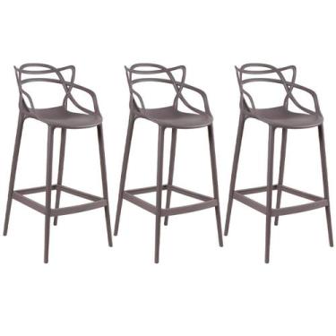 Imagem de Kit 3 Banquetas Laráz Master Allegra 76 cm - Fendi - Laraz