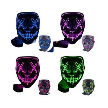 Imagem de Máscara LED De Halloween Para Homens, Brilha No Escuro, Máscara De Ter