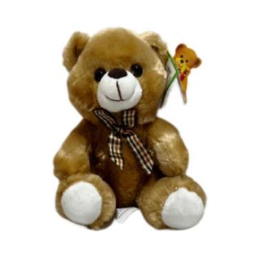 Imagem de Urso De Pelúcia Com Laço 18cm FC2608 Creme/Bege/Marrom - Fizzy, Marrom