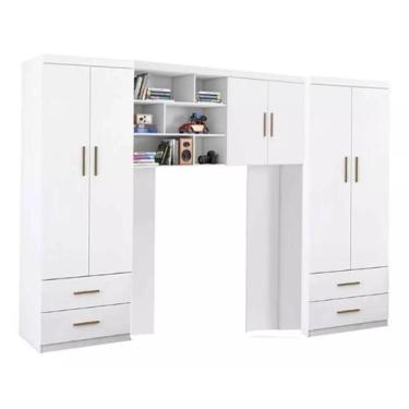 Imagem de Guarda Roupa Com 6 Portas e Espaço Para Cama Roupeiro Modulado Para Qu