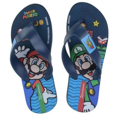 Imagem de Chinelo Infantil Masculino Ipanema Super Mario Azul - 27161, 33/34, Az