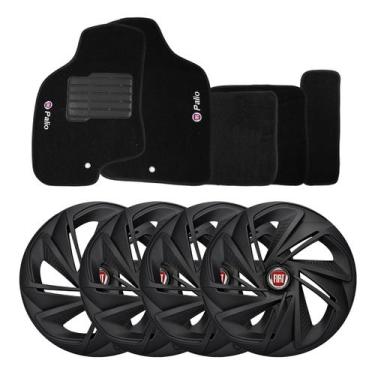 Imagem de Kit Carlota Esportiva Nitro 13 Preta Fosca + Tapete Palio G3 - Garagem