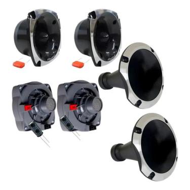 Imagem de Kit corneteira 2x2 unlike 500 completo corneta aluminio cor:preto, PRE