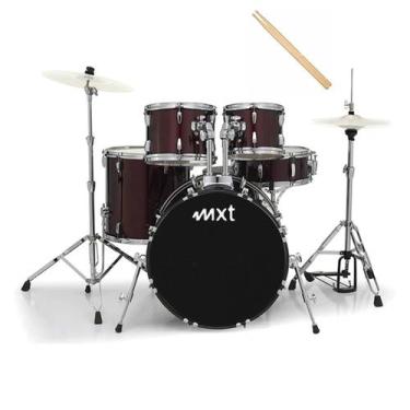 Imagem de Bateria Acústica Completa Bumbo 22 Mxt Mb-120r - Vermelho