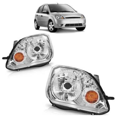 Imagem de Farol Dianteiro Fiesta 2003 A 2006 Máscara Cromada - Automotive Import
