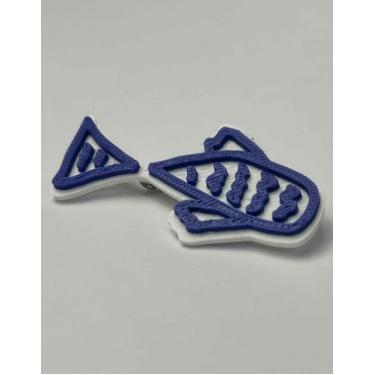 Imagem de Broche Pin Botton Azul Peixe Mochila Lapela Camisa Bolsa - Aureliano