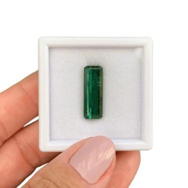 Imagem de Turmalina Verde Azulado Baguete Retangular 9,10ct - ENE2ESE