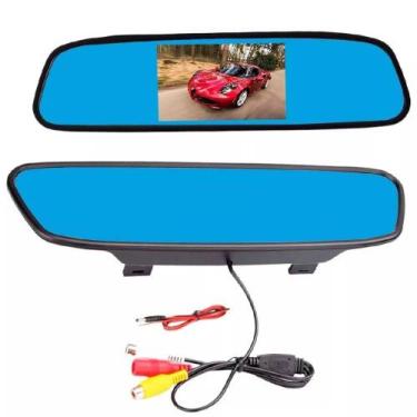 Imagem de Kit Espelho Retrovisor Tela 4.3 LCD Com Câmera de Ré 2x1 - Império das