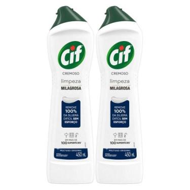 Imagem de Kit com 2 Cif Cremoso Limpeza Milagrosa 450ml