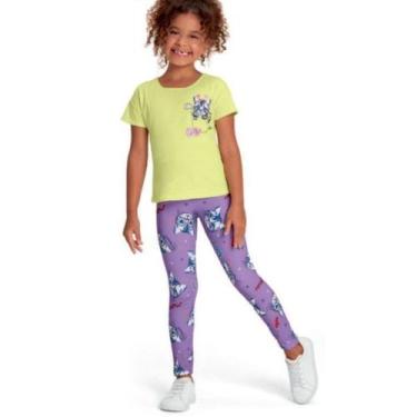 Imagem de Calça legging infantil marisol 11210277, Gato fundo roxo, 14