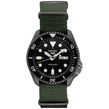Imagem de Relógio automático masculino Seiko com pulseira de nylon preto - SRPD79
