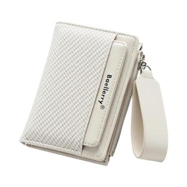 Imagem de Carteira Feminina De Moda Com Zíper, Porta-Moedas Dobrável Com Fivela,