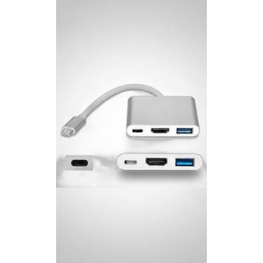 Imagem de Hub Adaptador USB-C 3 em 1 4K HDMI + USB 3.0 - Congratulations Store