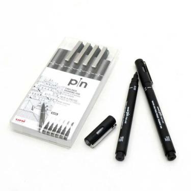 Imagem de Kit Caneta Nanquim Uni Pin Fine Line - 6 Pontas - Uni-ball