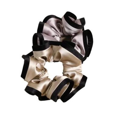 Imagem de Elástico De Cabelo Estilo Coreano Com Borda De Veludo E Cetim, Elegant
