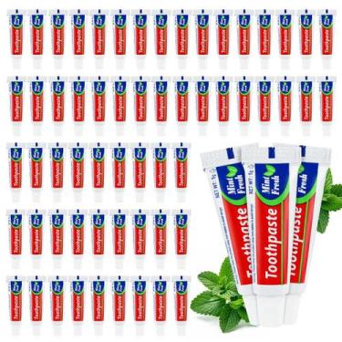 Imagem de Zhjianup Mini Creme Dental 100 Tubos 5g Sabor Hortelã para Viagem