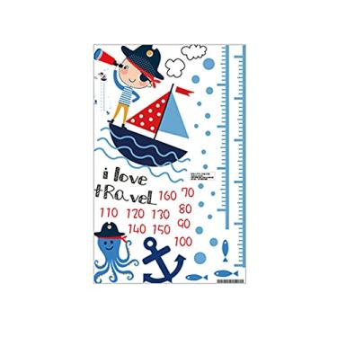 Imagem de WSWJDW Desenhos animados adesivos de parede de medida de altura para quartos de crianças Gráfico de altura Régua Vinil Decalques de parede removíveis Decoração da casa do berçário, 1