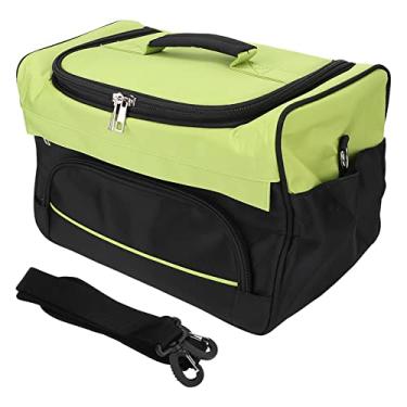 Imagem de Bolsa de transporte de cabeleireiro, bolsa de ferramentas de cabeleireiro verde, compartimento grande multifuncional para cabeleireiro para viagens