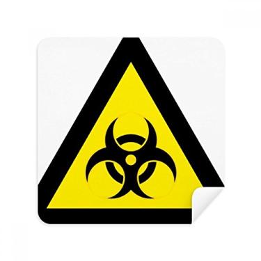 Imagem de Warning Symbol Amarelo Preto Infecção Triângulo Óculos Pano Pano Limpador de Tela Tecido Camurça Pacote com 2