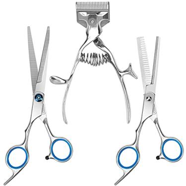 Imagem de PIAOPIAONIU Cortador manual de cabelo para corte de cabelo antigo com 2 tesouras de corte de cabelo, corte manual portátil, cortador de cabelo não elétrico para remoção de pelos