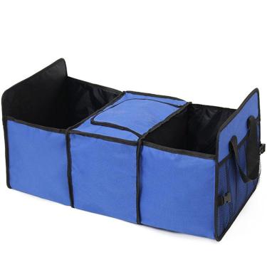 Imagem de Organizador Carro com Área Térmica Banco Traseiro Porta Malas Azul 