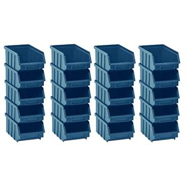 Imagem de Kit 20 Caixas Plásticas Organizadoras Bin N° 4 (Azul)