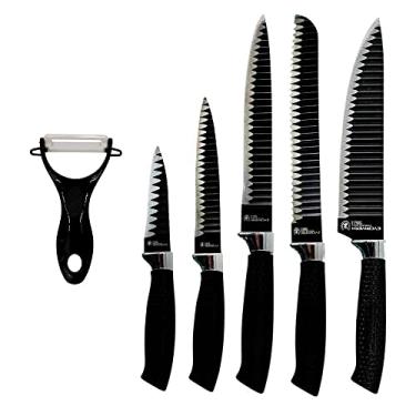 Imagem de Jogo de Facas 6 Peças Aço Inox Knife Set Preto