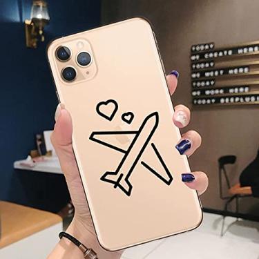 Imagem de Capas de telefone TPU macias de viagem de mapa do mundo para iPhone 13 12 Pro XS Max XR 7 8 Plus 6S Capa de avião para iPhone 11 SE2020 Coque, b, para iPX ou iPXs